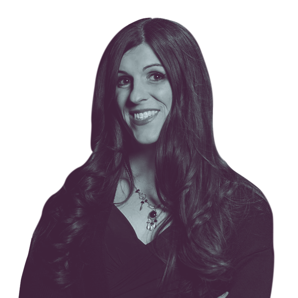 Black and white headshot of Danica Roem, Virginia SD-30, smiling and looking directly into the camera.