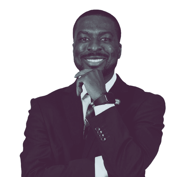 A black and white image of Willis Blackshear of Ohio Senate District 6 showing him from the waist up smiling and looking into the camera.