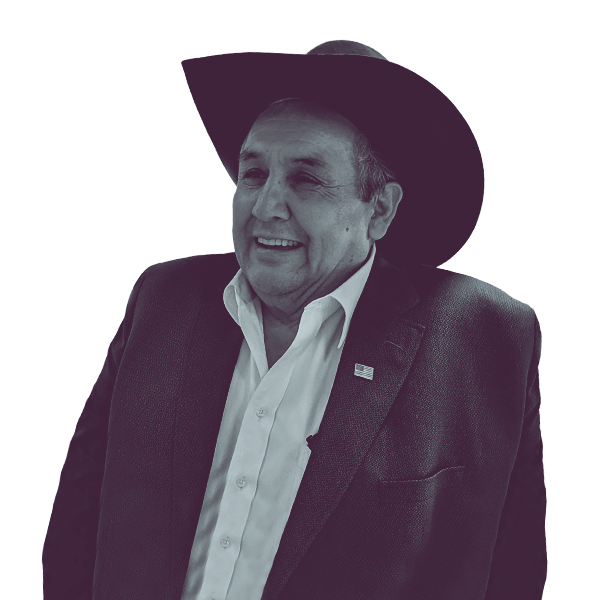 A black and white portrait of Sidney “Chip” Fitzpatrick of Montana House District 42 from the waist up, smiling and looking into the camera.