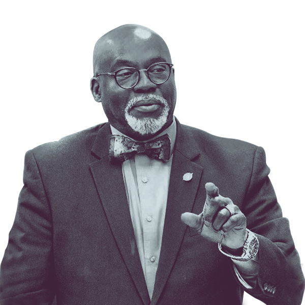 A black and white portrait of Vernon Stephens of South Carolina Senate District 39 from the waist up.