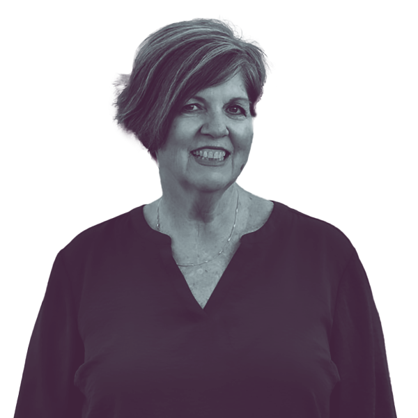 A black and white image of Allison Hougland of Kansas House district fifteen from the waist up, smiling and looking into the camera.