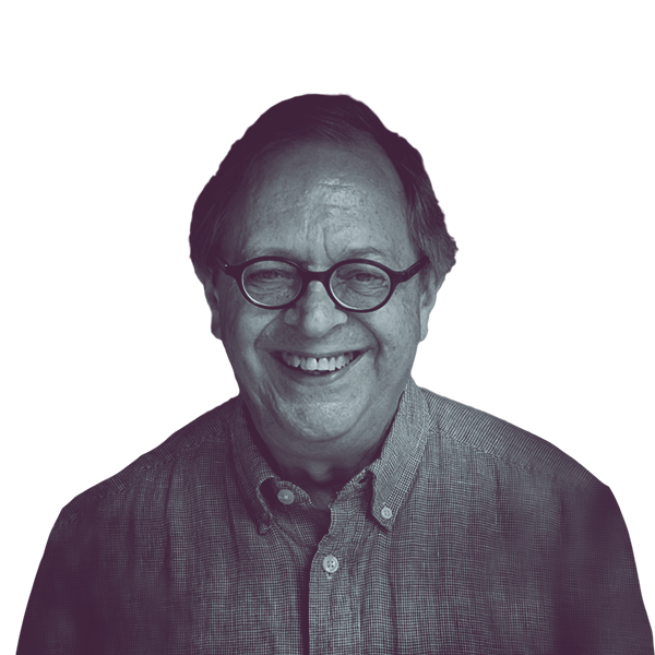 a black and white portrait of Ray Seigfried, Democratic candidate for Delaware Senate district five, smiling and looking into the camera.