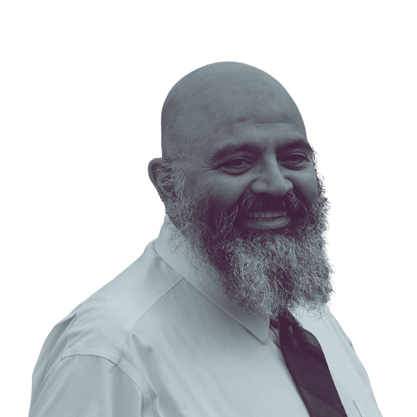 a black and white portrait of James Malone, Democratic candidate for Pennsylvania Senate district 36, smiling and looking into the camera.