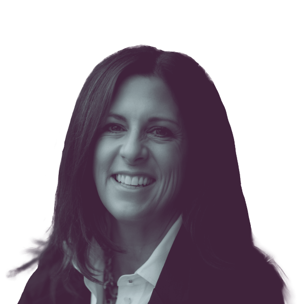 A black and white portrait of Deb Krishnadasan, Democratic candidate for Washington Senate District 26, smiling and looking into the camera.