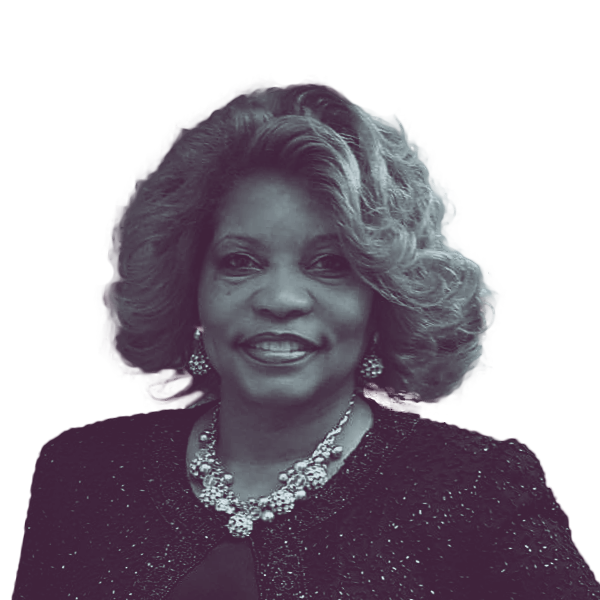 A black and white portrait of Theresa Gillespie Isom, Democratic candidate for Mississippi Senate District 2, smiling and looking into the camera.