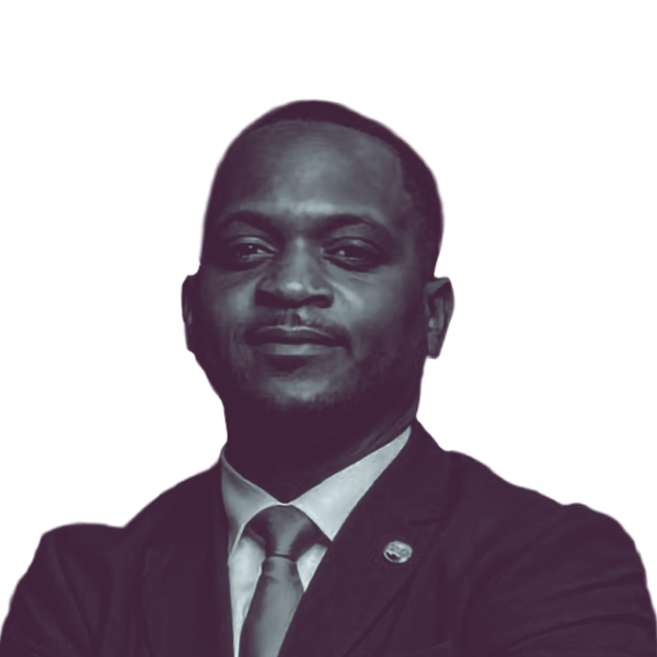 a black and white portrait of LeMario Brown, Democratic candidate for Georgia Senate District 18.