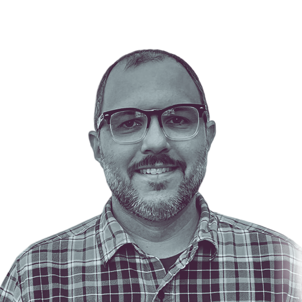 A black and white portrait of Scott Harriman, Democratic candidate for Maine House district 94.