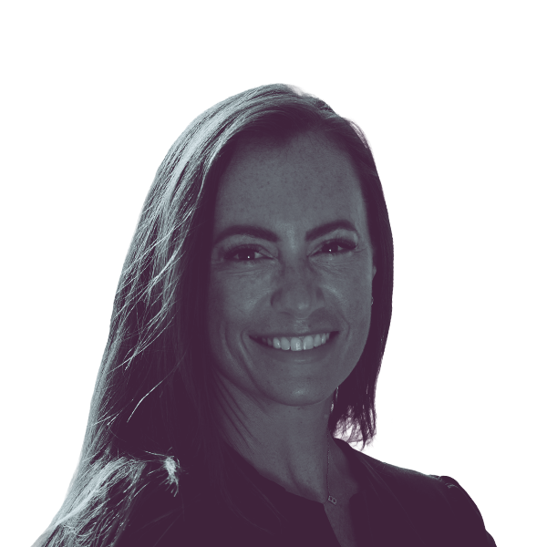 A black and white portrait of Emily Gregory, Democratic candidate for Florida House district 87.